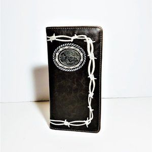 Men's Western Wallet, Leather Tall Bi Fold Wallet